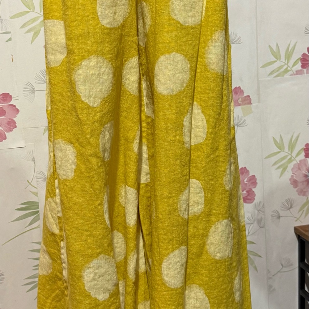 Yellow Polka Dot Wide Leg Pants